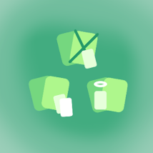 illustration minimaliste de trois petites piles cartes sur fond vert